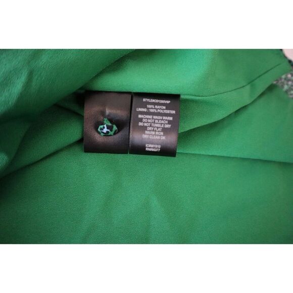 Sanctuary Women's Sz 10 Green Animal Print Stay The Night L/S Mini Wrap Dress - Picture 7 of 11